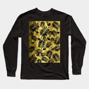 Tropical Black Flamingos Long Sleeve T-Shirt